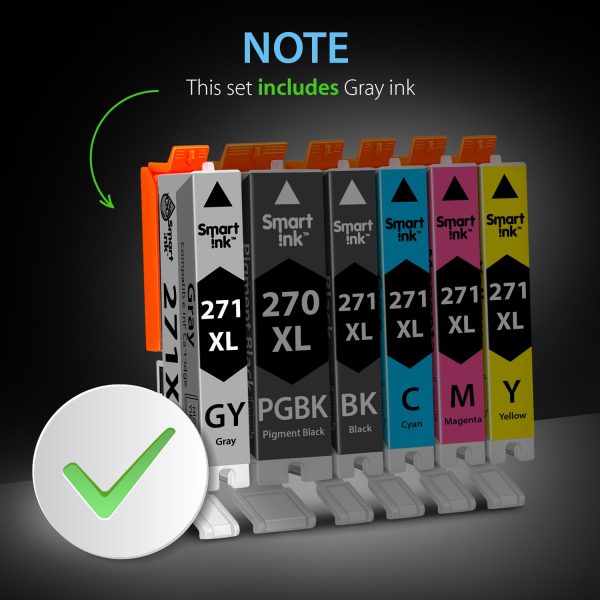 Compatible Ink Cartridge Replacement for Canon 270 XL, 271 XL (6 pack), Smart Ink - Image 4