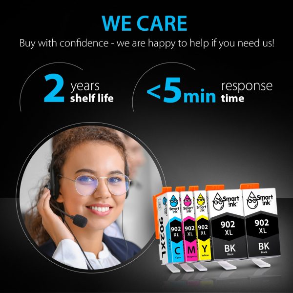 Compatible Ink Cartridge Replacement for HP 902 XL 902XL (5 Combo Pack), Smart Ink - Image 6