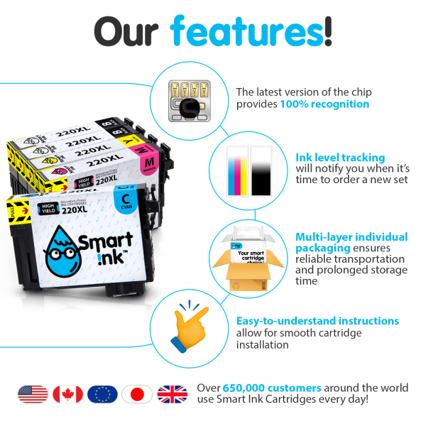 Remanufactured Epson 220 XL (5 pack), Smart Ink - Image 7