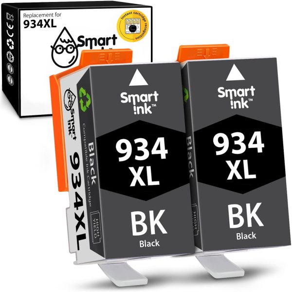 Compatible Ink Cartridge Replacement for HP 934 (2 Black), Smart Ink