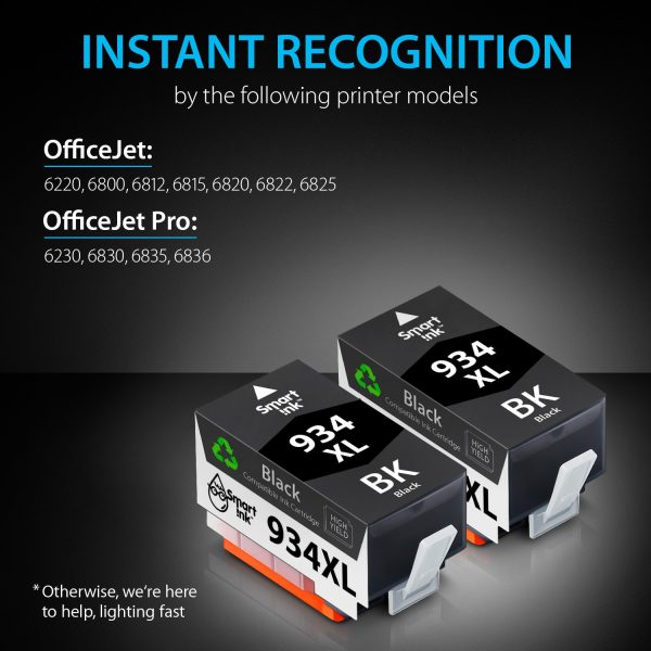 Compatible Ink Cartridge Replacement for HP 934 (2 Black), Smart Ink - Image 3