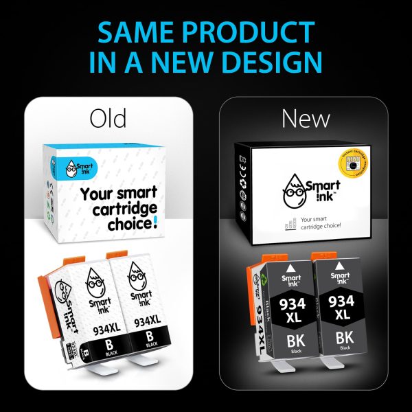 Compatible Ink Cartridge Replacement for HP 934 (2 Black), Smart Ink - Image 2
