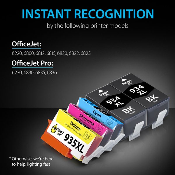Compatible Ink Cartridge Replacement for HP 934, 935 XL (5 pack), Smart Ink - Image 3