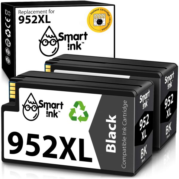 Compatible Ink Cartridge Replacement for HP 952 XL (2 Black), Smart Ink