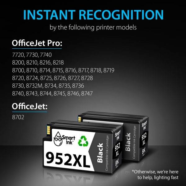 Compatible Ink Cartridge Replacement for HP 952 XL (2 Black), Smart Ink - Image 2
