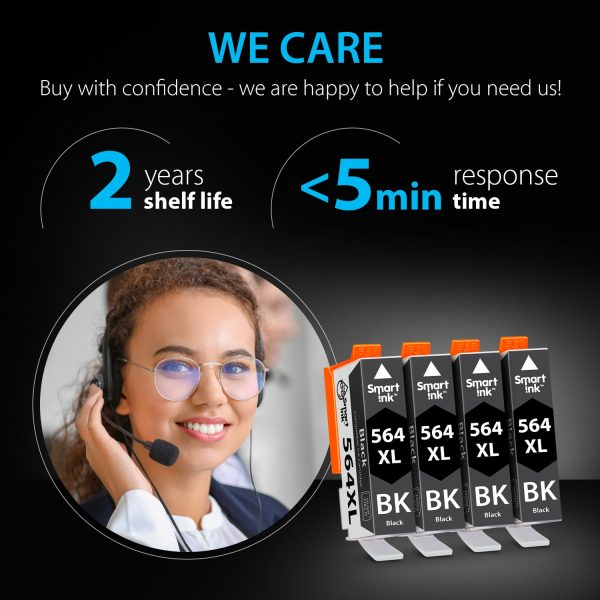 Compatible Ink Cartridge Replacement for HP 564 XL (4 Black), Smart Ink - Image 6