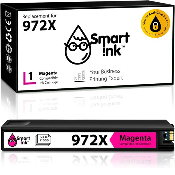 Compatible HP 972X Ink Cartridge Replacement (1 Magenta), Smart Ink