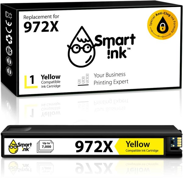 Compatible HP 972X Ink Cartridge Replacement (1 Yellow), Smart Ink