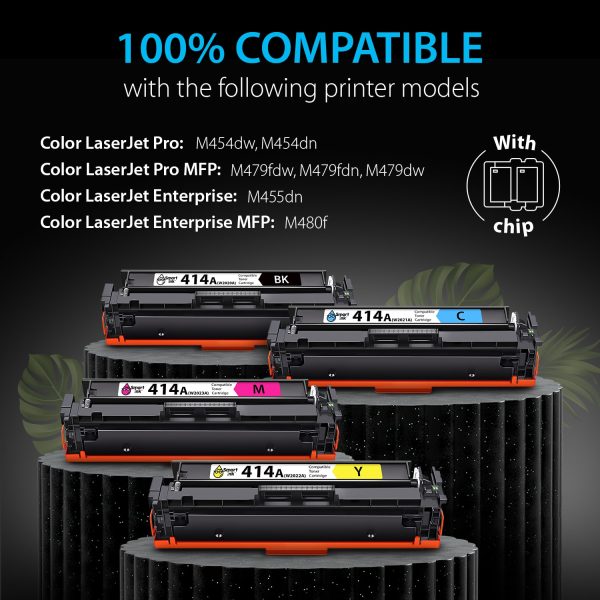 Compatible HP 414А Toner Cartridge Replacement (4 Combo Pack), Smart Ink - Image 2