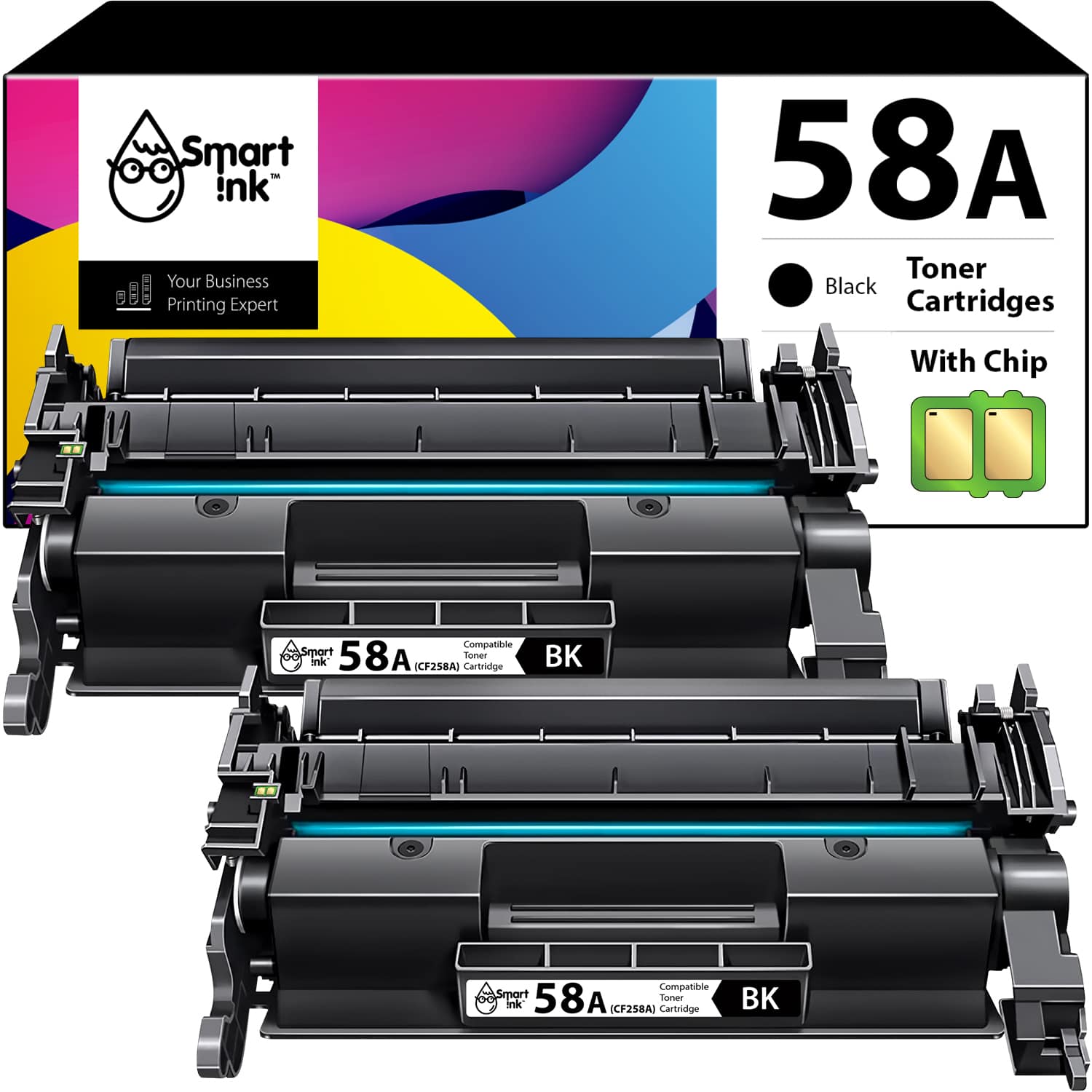 Get compatible HP 58A Black Toner Cartridge Set (2 Pack Combo) Ink