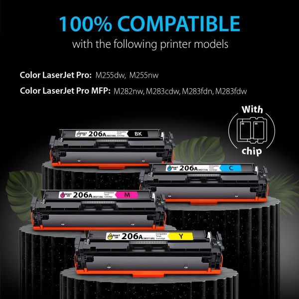 Compatible HP 206А Toner Cartridge Replacement (4 Combo Pack), Smart Ink - Image 2