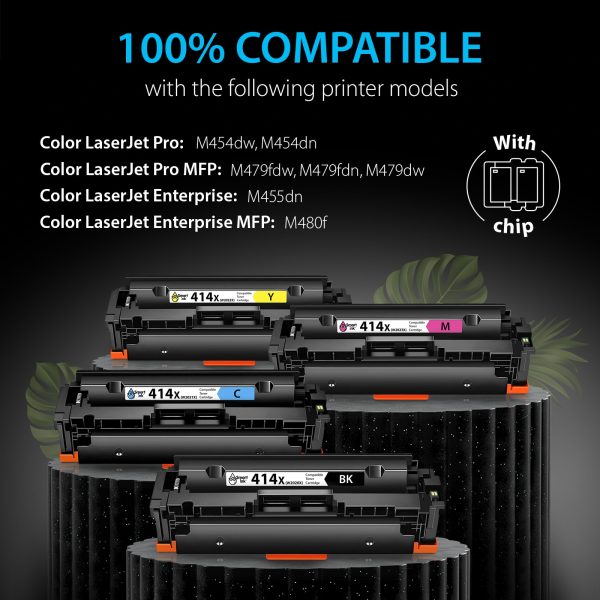 Compatible HP 414X Toner Cartridge Replacement (4 Combo Pack), Smart Ink - Image 2