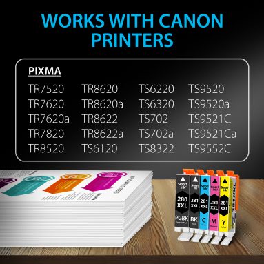 Compatible Canon 280 281 Ink XXL Cartridge Replacement (5 pack), Smart Ink - Image 2