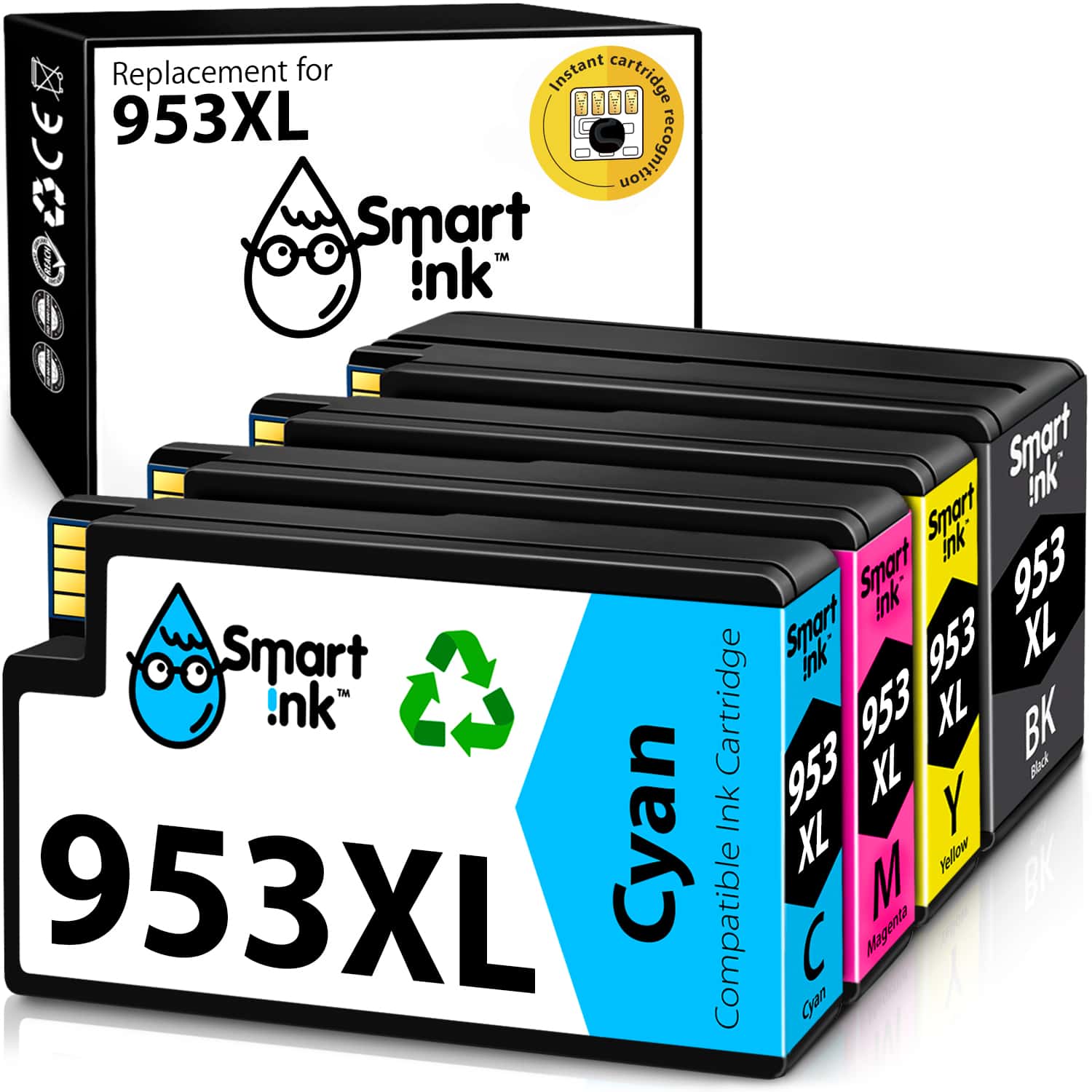 4 Compatible Ink Cartridges, HP 953 XL / HP 957 XL Black 56ml + Color 26ml