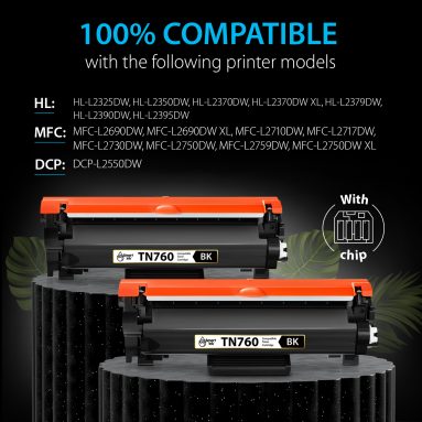 Compatible Brother TN760 Brother TN730 Toner Cartridge Replacement (2 pack), Smart Ink - Image 2