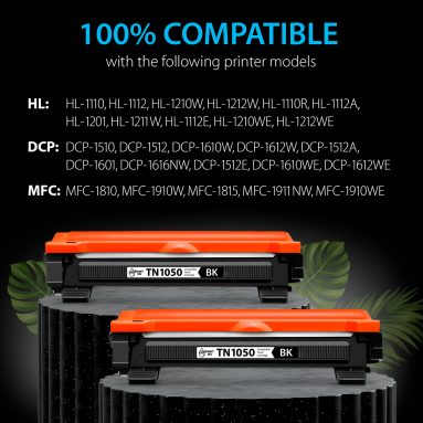 Compatible Toner Cartridge Replacement for Brother TN 1050 (2 Black), Smart Ink - Image 2