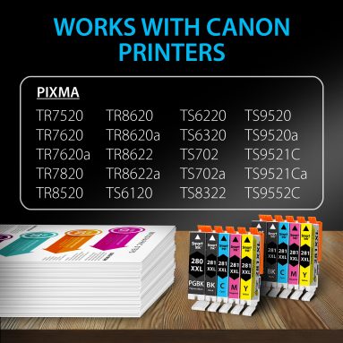 Compatible Ink Cartridge Replacement for Canon 280XXL 281XXL (10 pack), Smart Ink - Image 2