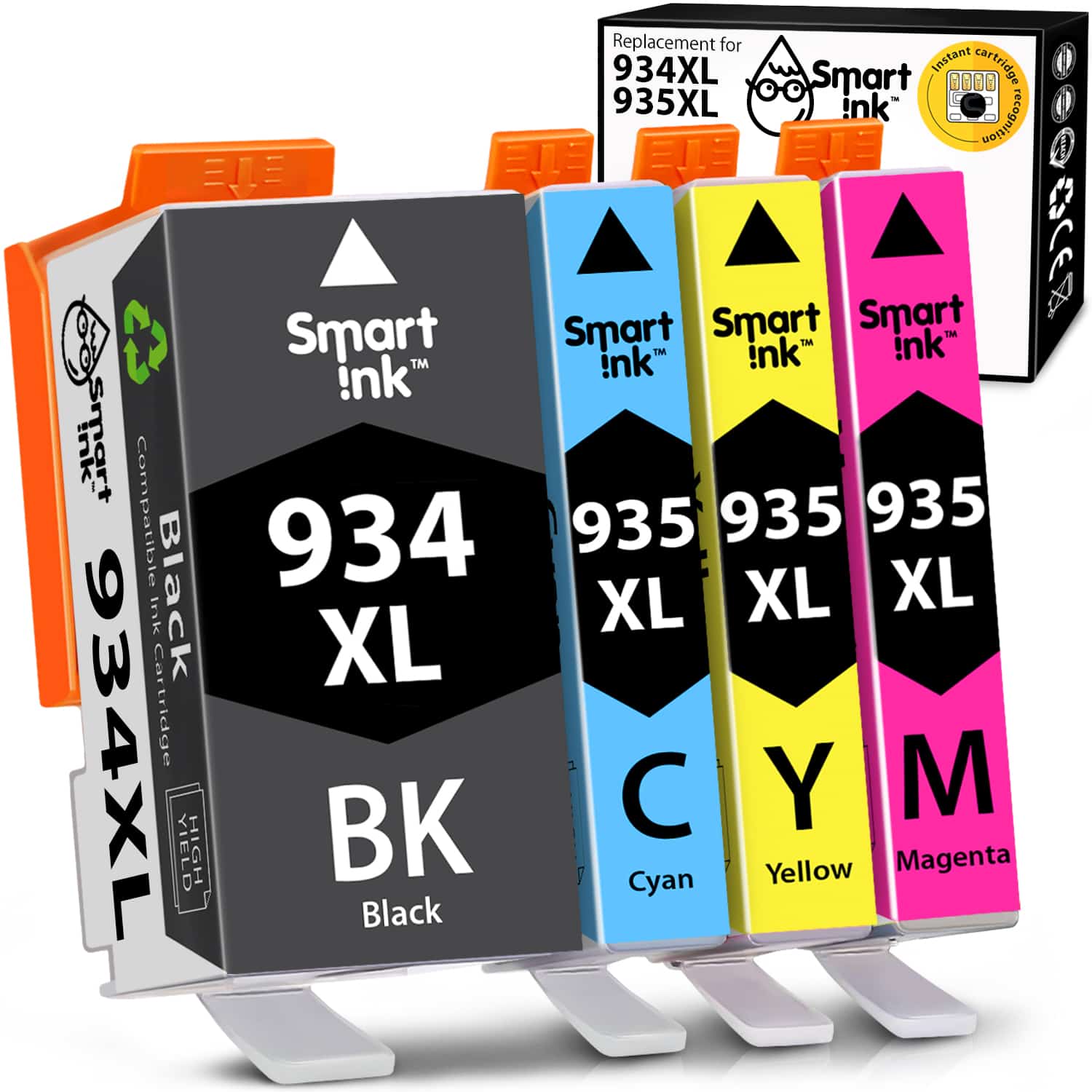 Compatible Ink Cartridge Replacement for HP 934 XL, 935 XL (4 pack), Smart Ink