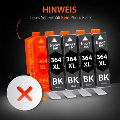 Kompatible Druckerpatronen für HP 364 XL (4er Schwarz Pack), Smart Ink – Bild 3