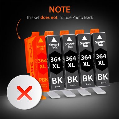 Compatible Ink Cartridge Replacement for HP 364 XL (4 Black pack), Smart Ink - Image 2