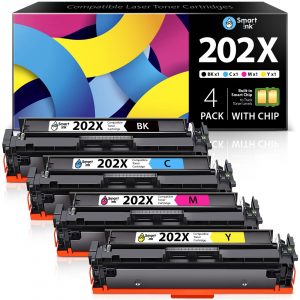 Compatible HP 202X Toner Cartridge Replacement (4 Combo Pack), Smart Ink