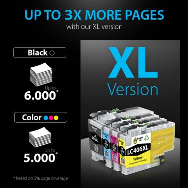 Compatible Ink Cartridge Replacement for Brother LC406XL (4 Pack), Smart Ink - Image 5