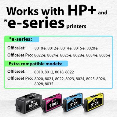 Remanufactured Ink Cartridge Replacement for HP 910XL (4 Combo Pack), Smart Ink - Image 2