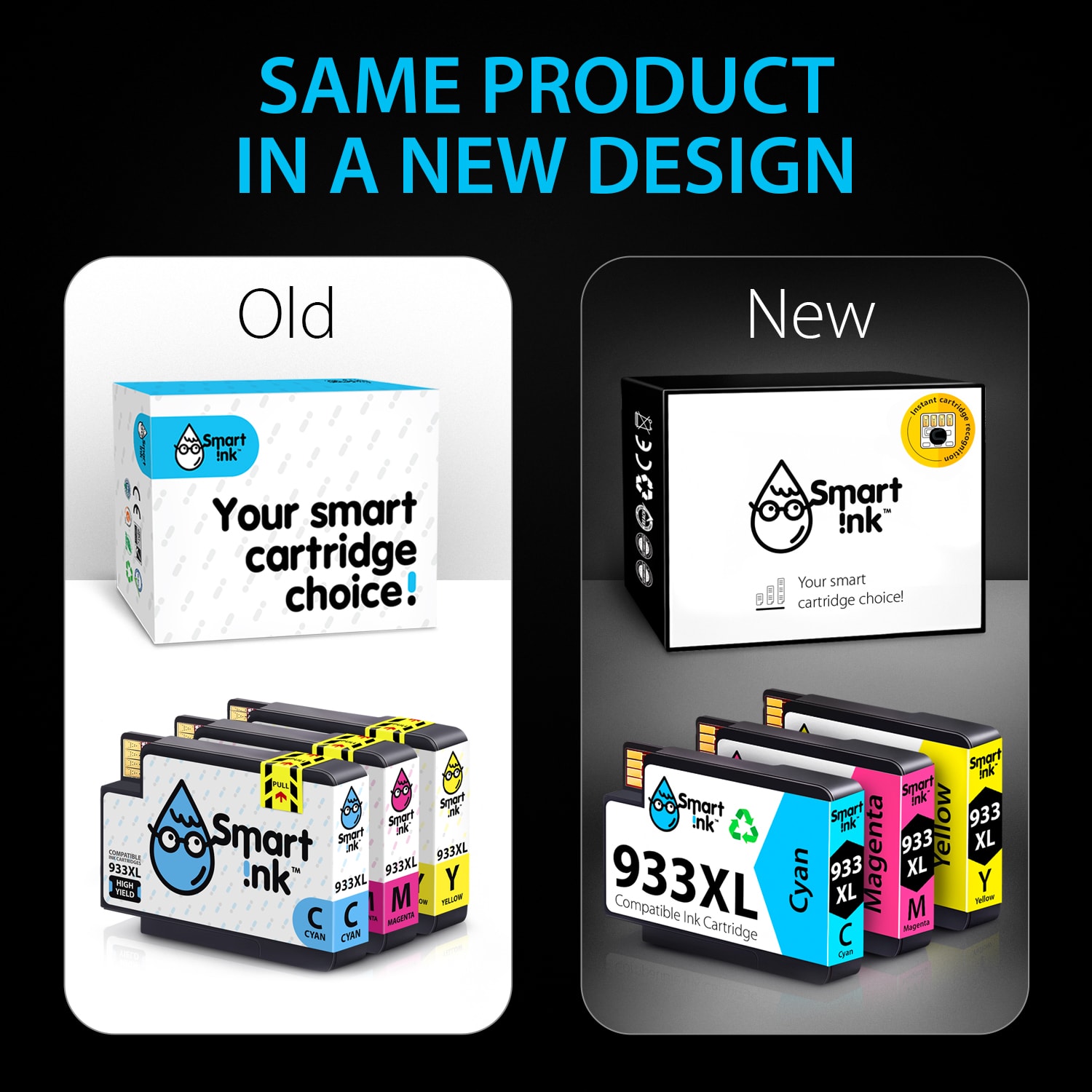 Compatible Ink Cartridge Replacement for HP 932 XL, 933 XL (3 pack), Smart Ink