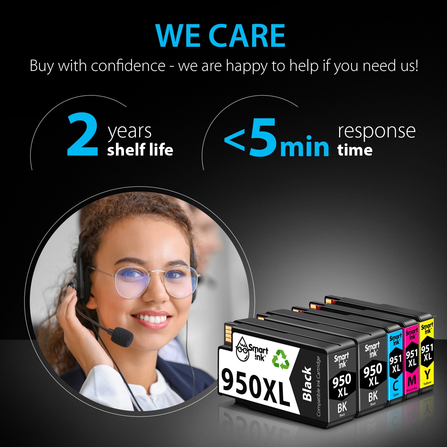 Compatible Ink Cartridge Replacement for HP 950 XL, 951 XL (5 pack), Smart Ink