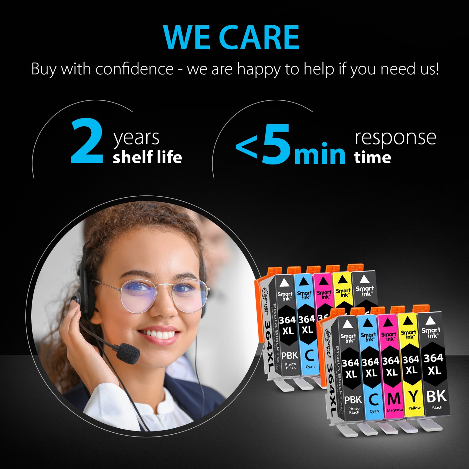 Compatible Ink Cartridge Replacement for HP 364 XL (10 pack with Photo Black), Smart Ink