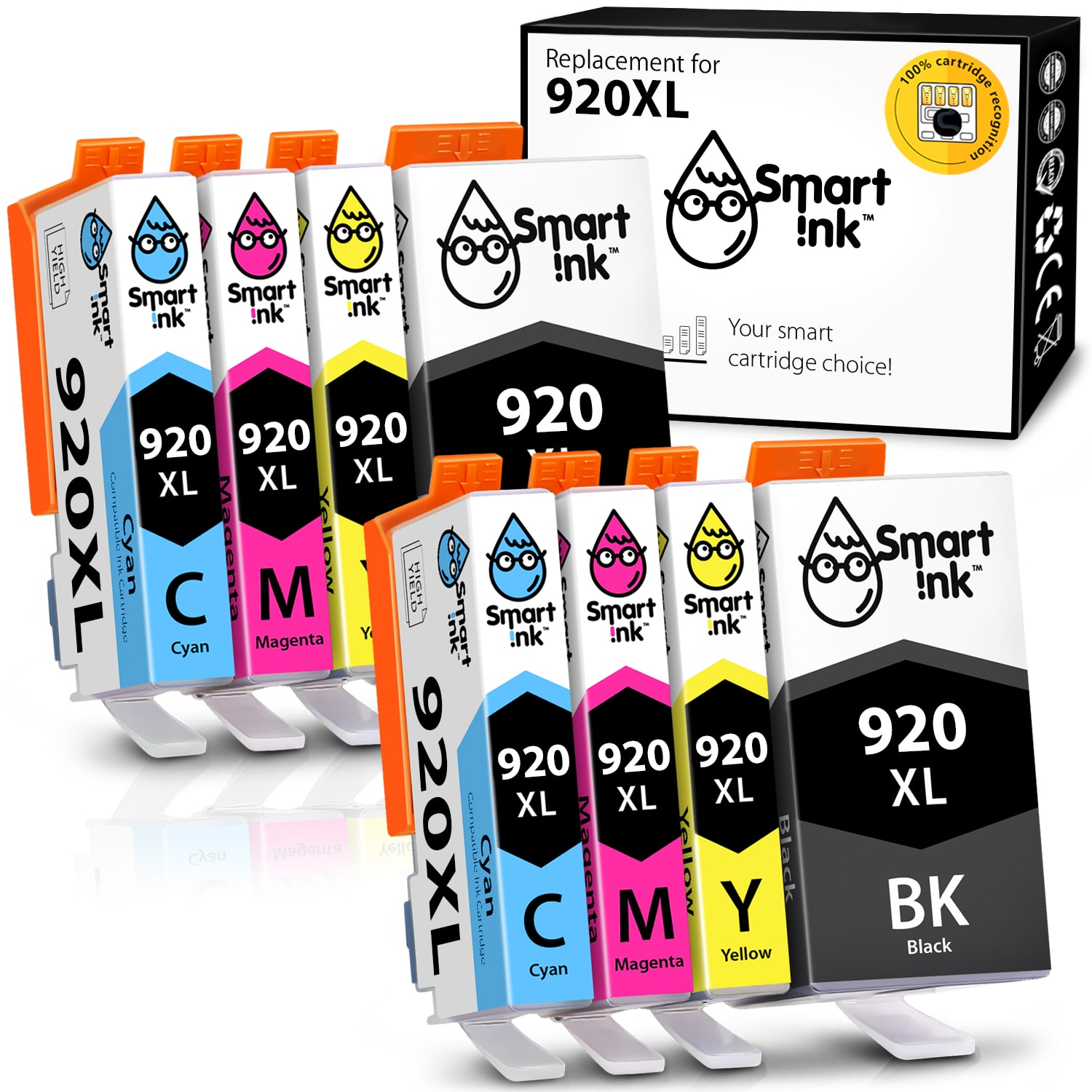 Compatible Ink Cartridge Replacement for HP 920 XL (8 pack), Smart Ink