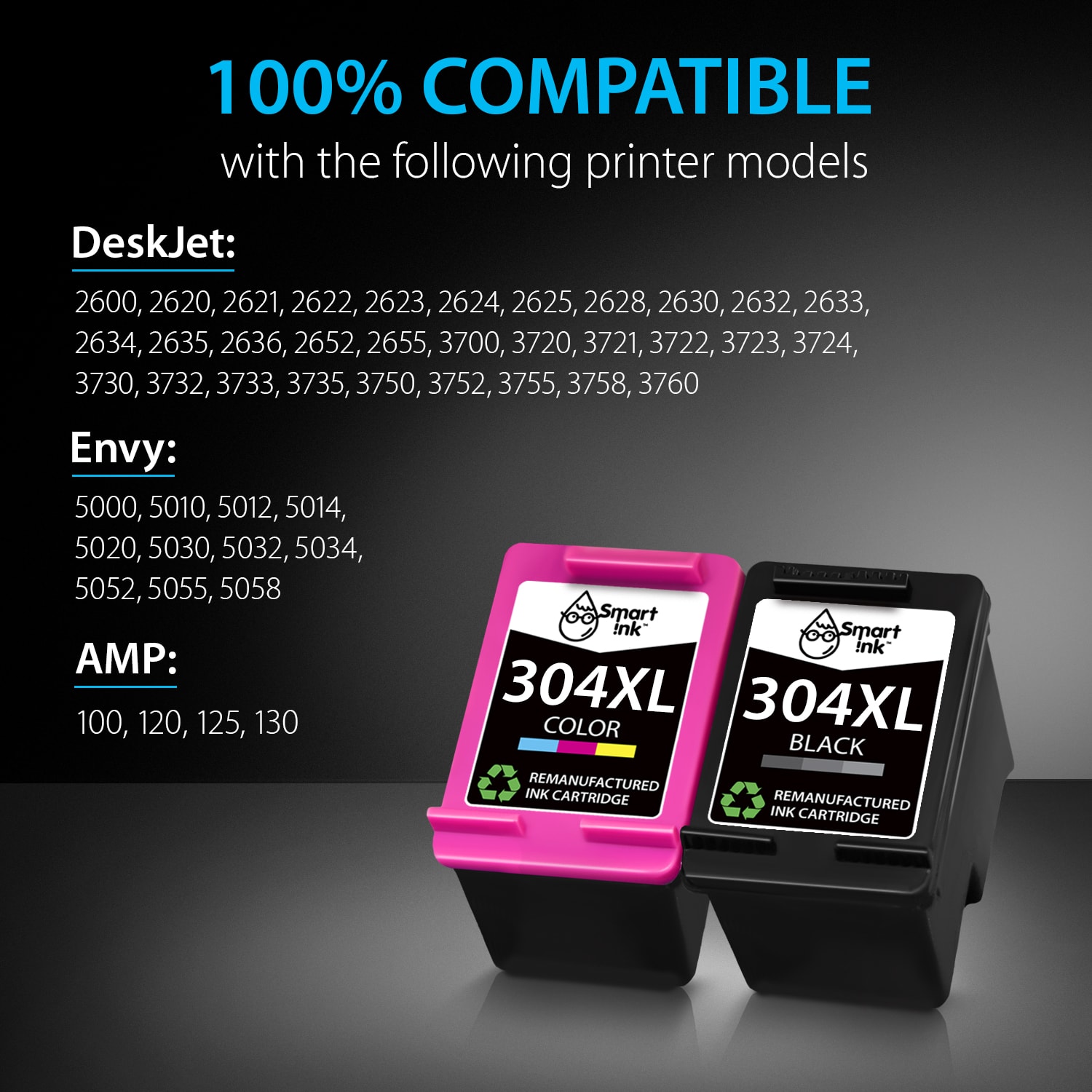 Remanufactured HP 304 XL (2 pack), Smart Ink