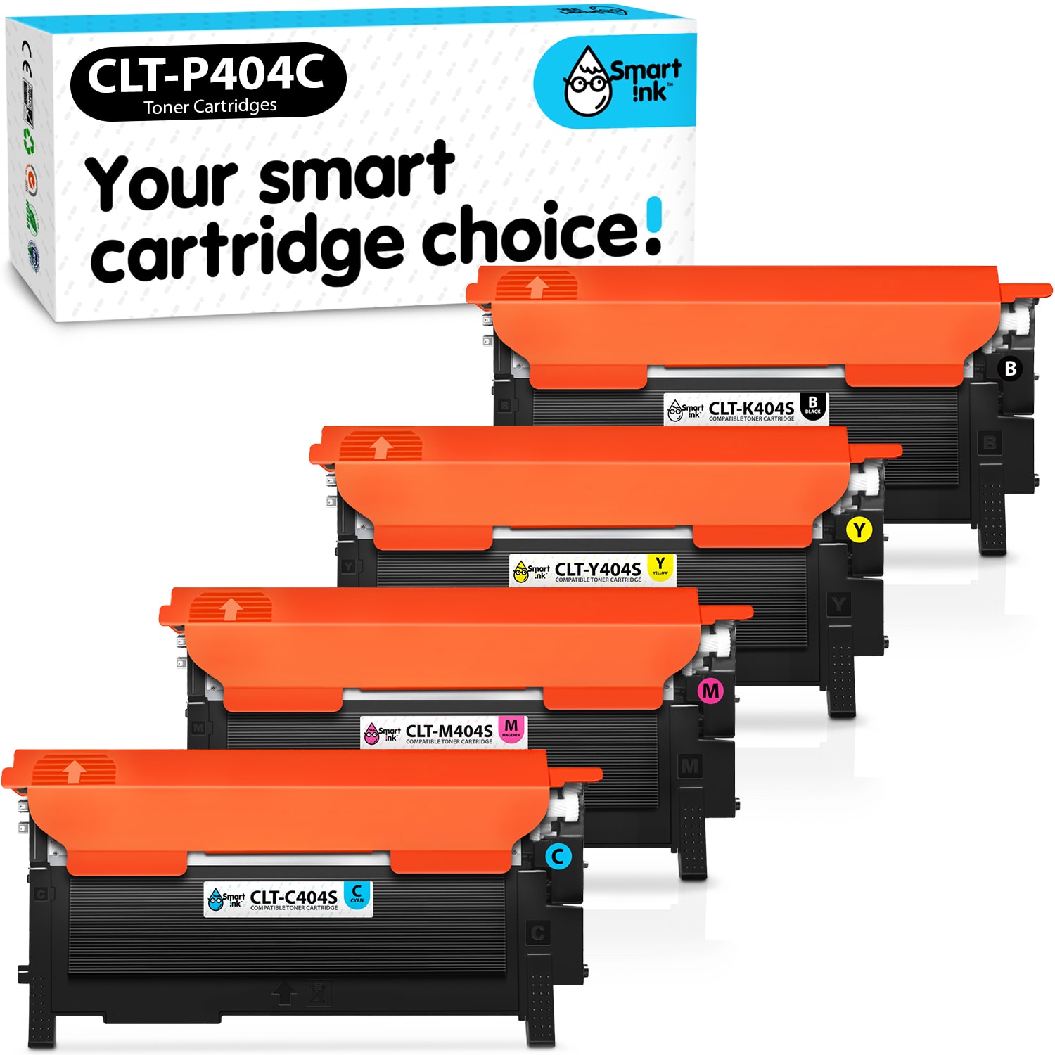 Compatible Toner Cartridge Replacement for Samsung CLT-P404S (4 pack), Smart Ink