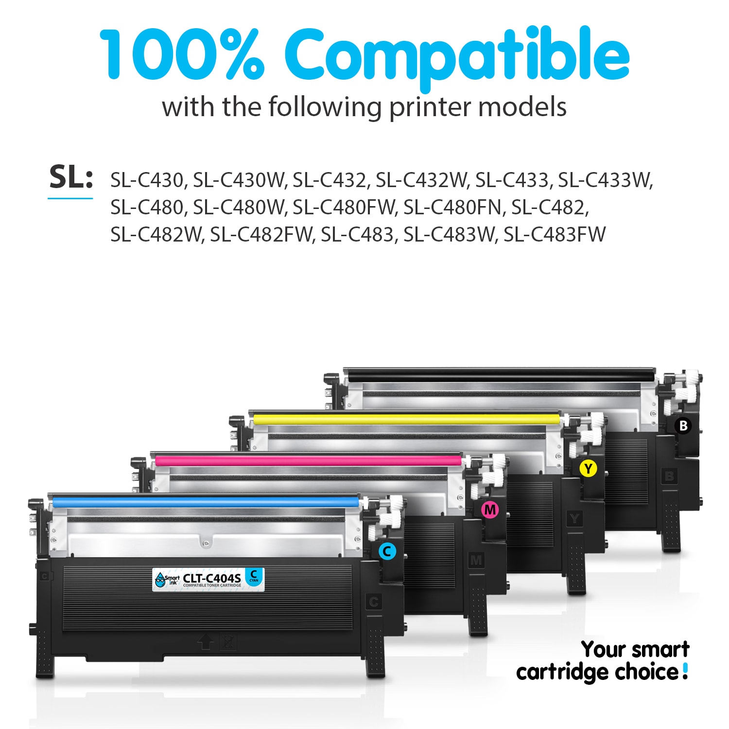 Compatible Toner Cartridge Replacement for Samsung CLT-P404S (4 pack), Smart Ink