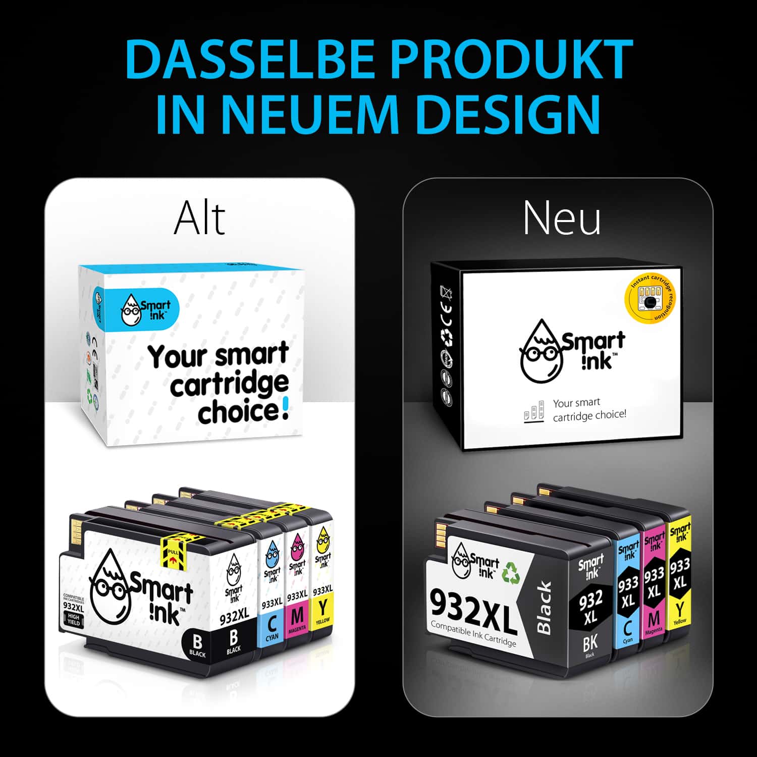 Kompatible Druckerpatronen für HP 932 HP 933 (4er Pack), Smart Ink