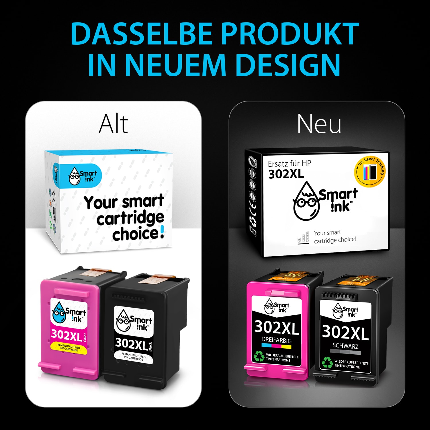Wideraufbereitete HP 302 XL (2er Pack), Smart Ink
