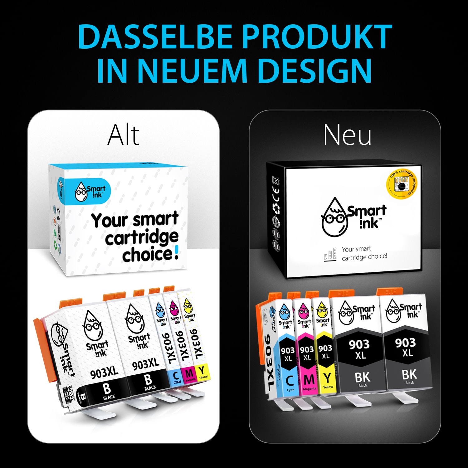 Kompatible HP 903 Patronen Set (5er Pack XL), Smart Ink