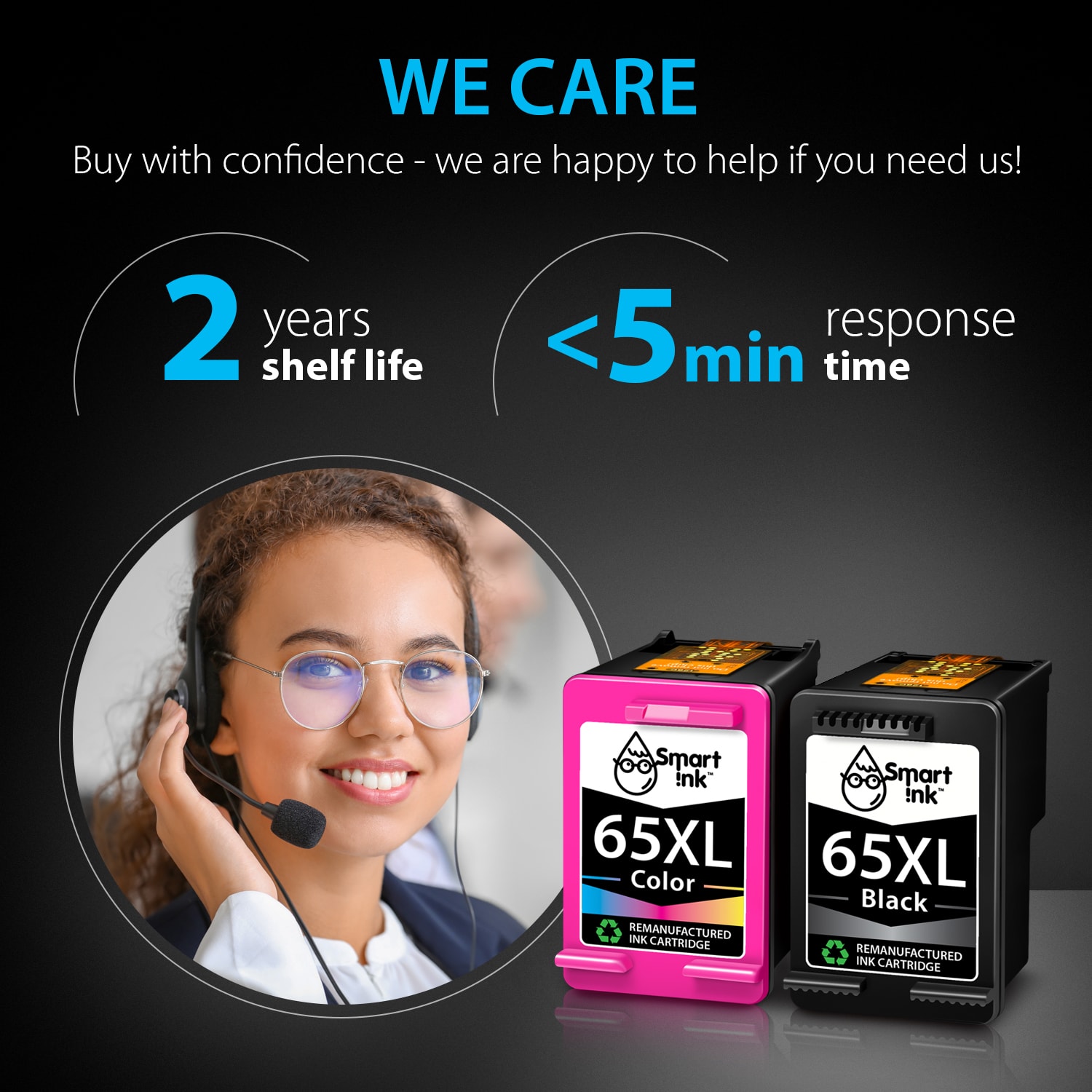 Remanufactured HP 65 XL (2 pack), Smart Ink