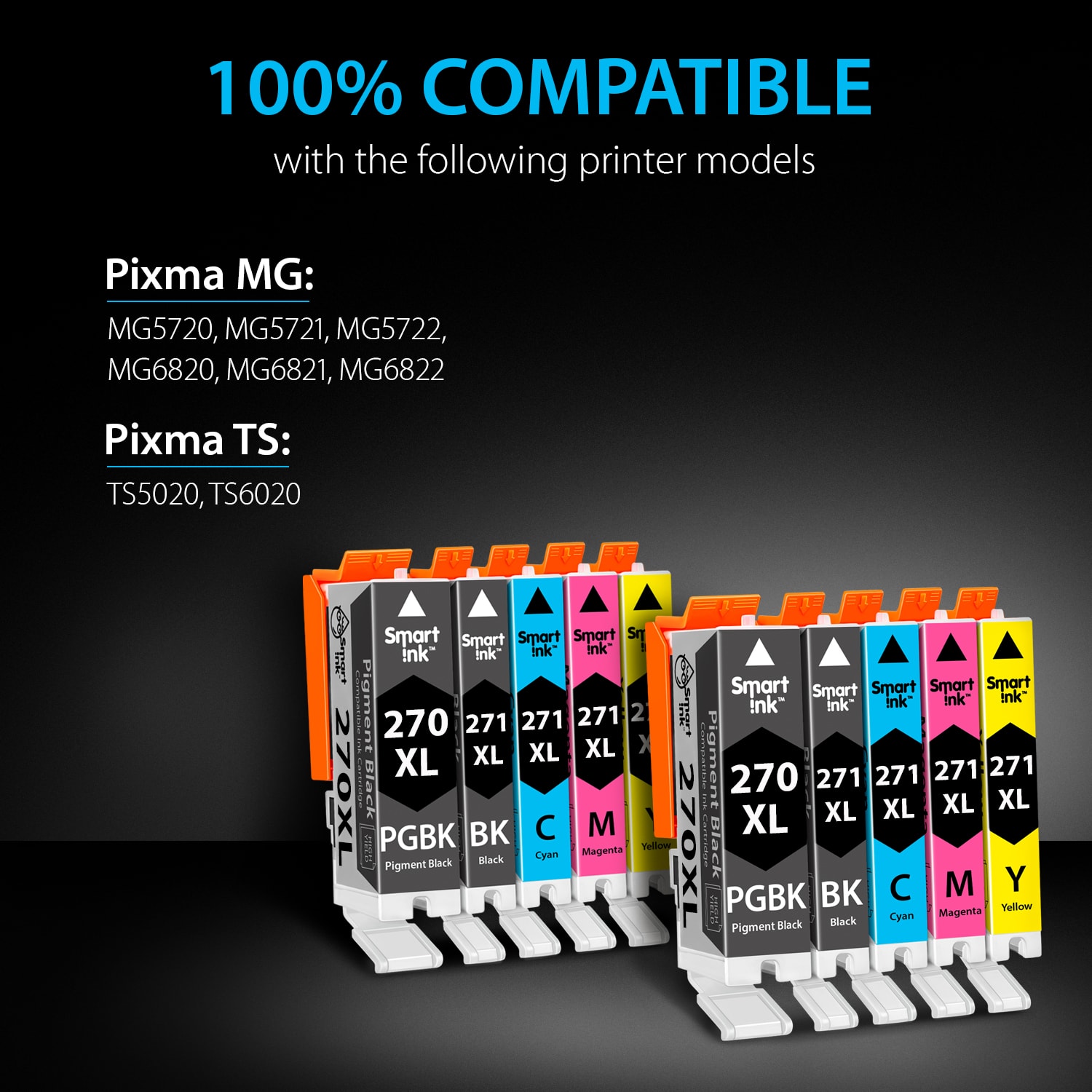 Get compatible Canon 270XL/271XL Ink Cartridges (10 Combo Pack: 2