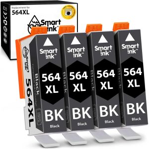 Compatible Ink Cartridge Replacement for HP 564 XL (4 Black), Smart Ink