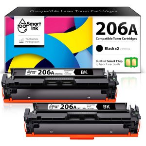 Compatible HP 206А Toner Cartridge Replacement (2 Black), Smart Ink