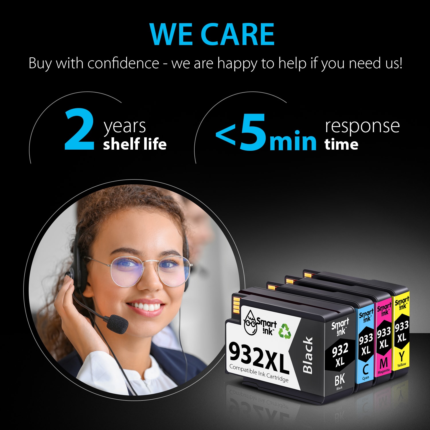 Compatible HP 932XL HP 933XL Multipack Ink Cartridge Replacement (4 pack), Smart Ink
